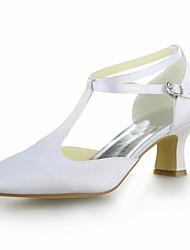 preiswerte -Damen Satin Sommer T-Riemen Kitten Heel-Absatz Schnalle Gelb / Lila / Königsblau / Hochzeit