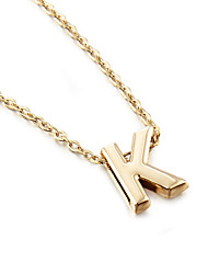 preiswerte -Damen Pendant Halskette vergoldet Alphabet Form damas Simple Style Modisch W X Z Modische Halsketten Schmuck 1pc Für Party Geschenk Alltag Normal