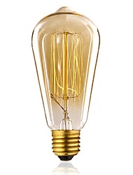 abordables -1pc 40 W E26 / E27 / E27 ST64 Blanc Chaud 2300 k Ampoule incandescente Edison Vintage 220-240 V / 110-130 V