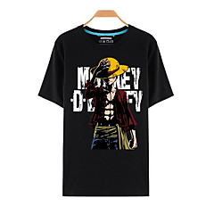 Inspirerad av One Piece Monkey D. Luffy Animé Cosplay-kostymer Cosplay T-shirt Tryck Kortärmad Topp Till Herr / Dam Inspirerad av One Piece Monkey D. Luffy Animé Cosplay-kostymer Cosplay T-shirt Tryck Kortärmad Topp Till Herr / Dam