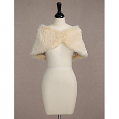Sleeveless Faux Fur Wedding / Party Evening Women's Wrap With Button Capelets Sleeveless Faux Fur Wedding / Party Evening Women's Wrap With Button Capelets