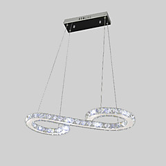 ישר מנורות תלויות Ambient Light כרום מתכת קריסטל, LED 110-120V / 220-240V נורה כלולה / משולב לד ישר מנורות תלויות Ambient Light כרום מתכת קריסטל, LED 110-120V / 220-240V נורה כלולה / משולב לד