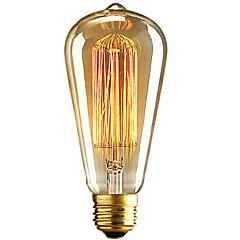1pc 40W E26 / E27 ST64 Varm hvid 2300k Kontor / Business Dæmpbar Dekorativ Glødende Vintage Edison lyspære 220-240V 1pc 40W E26 / E27 ST64 Varm hvid 2300k Kontor / Business Dæmpbar Dekorativ Glødende Vintage Edison lyspære 220-240V