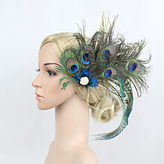 Rhinestone Feather Alloy Flowers Headwear Hair Clip with Floral 1pc Special Occasion Headpiece Rhinestone Feather Alloy Flowers Headwear Hair Clip with Floral 1pc Special Occasion Headpiece