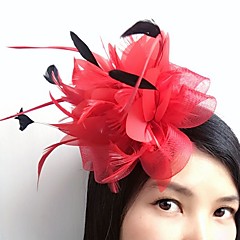 Pena / Rede Fascinadores / Flores / Decoração de Cabelo com Floral 1pç Casamento / Ocasião Especial / Casual Capacete / Presilha de cabelo Pena / Rede Fascinadores / Flores / Decoração de Cabelo com Floral 1pç Casamento / Ocasião Especial / Casual Capacete / Presilha de cabelo