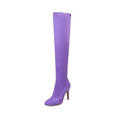 Dame Sko Velourisert Vår / Høst Trendy støvler Støvler Stiletthæl Spisstå Lårhøye støvler Gul / Rød / Rosa Dame Sko Velourisert Vår / Høst Trendy støvler Støvler Stiletthæl Spisstå Lårhøye støvler Gul / Rød / Rosa