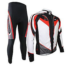 Arsuxeo Homens Manga Longa Calça com Camisa para Ciclismo - Preto / Vermelho Moto Conjuntos de Roupas Térmico / Quente Respirável Tapete 3D Secagem Rápida Esportes Poliéster Elastano Silicone Retalhos Arsuxeo Homens Manga Longa Calça com Camisa para Ciclismo - Preto / Vermelho Moto Conjuntos de Roupas Térmico / Quente Respirável Tapete 3D Secagem Rápida Esportes Poliéster Elastano Silicone Retalhos