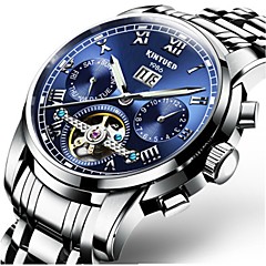 Per uomo orologio meccanico Carica automatica Nero / Argento 30 m Resistente all'acqua Calendario Cronografo Lusso Classico Casual Di tendenza - Blu Nero / Blu Bianco blu / Acciaio inossidabile Per uomo orologio meccanico Carica automatica Nero / Argento 30 m Resistente all'acqua Calendario Cronografo Lusso Classico Casual Di tendenza - Blu Nero / Blu Bianco blu / Acciaio inossidabile