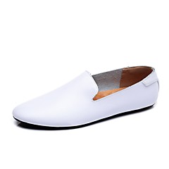 Men's Shoes Cowhide Tulle Spring Fall Moccasin Comfort Loafers & Slip-Ons for Casual Outdoor White Black Brown Men's Shoes Cowhide Tulle Spring Fall Moccasin Comfort Loafers & Slip-Ons for Casual Outdoor White Black Brown