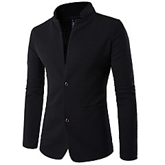 Herrn Solide Einfach Alltag Arbeit Standard Blazer, Hemdkragen Frühling Herbst Baumwolle Herrn Solide Einfach Alltag Arbeit Standard Blazer, Hemdkragen Frühling Herbst Baumwolle