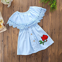 Baby Mädchen Freizeit Alltag / Ausgehen Solide Blume / Rüsche / Stilvoll Ärmellos Baumwolle / Polyester Kleid Blau / Niedlich / mit Schnürung Baby Mädchen Freizeit Alltag / Ausgehen Solide Blume / Rüsche / Stilvoll Ärmellos Baumwolle / Polyester Kleid Blau / Niedlich / mit Schnürung