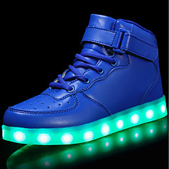 Drenge / Pige Sko Tilpassede materialer / Kunstlæder / PU Efterår Komfort / Lysende Sko Sneakers Gang Snøring / hægte / LED for Rød / Blå Drenge / Pige Sko Tilpassede materialer / Kunstlæder / PU Efterår Komfort / Lysende Sko Sneakers Gang Snøring / hægte / LED for Rød / Blå