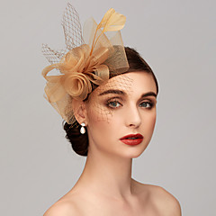 Pena / Rede Fascinadores / Peça para Cabeça com Penas / Floral / Flor 1pç Casamento / Ocasião Especial Capacete Pena / Rede Fascinadores / Peça para Cabeça com Penas / Floral / Flor 1pç Casamento / Ocasião Especial Capacete