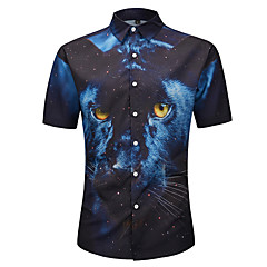 Hombre Básico / Exagerado Estampado Camisa 3D / Animal / Caricatura Gato Hombre Básico / Exagerado Estampado Camisa 3D / Animal / Caricatura Gato