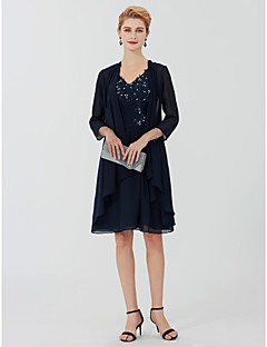 Two Piece Mother Of The Bride Dresses Search Lightinthebox Sheath Column Two Piece V Neck Knee Length Chiffon Beaded Lace Mother Of The Bride Dress With Beading Liques By Lan Ting