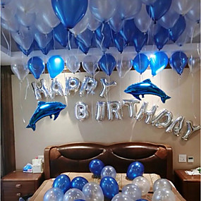 Birthday Home Decorations Online Balloons And Hy Birthday Alphabet Blue Dolphins Aluminum Film 100 Glue Dot Point For Party Balloon Decoration