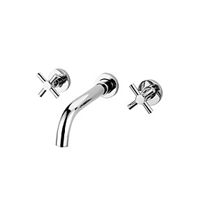 halpa Hanat-Kylpyhuone Sink hana - Laajallle ulottuva Kromi Kolmiosainen Kaksi kahvaa kolme reikääBath Taps