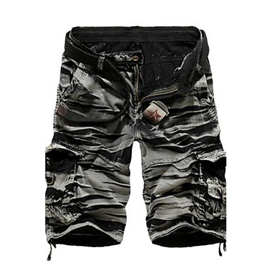 Men's Print Black/Army Green Cotton Pant,Camouflage Style Straight Leg ...