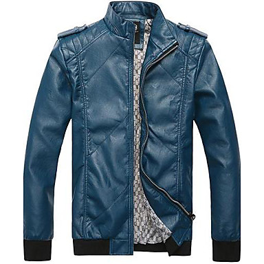 Men's Fashion Collar Male Locomotive Leather Jacket 1192667 2018 – $55.99