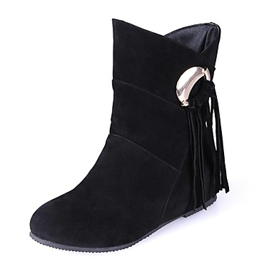 Women's Shoes Fashion Boots Round Toe Fleece Ankle Boots with Braided ...
