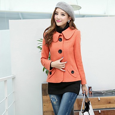 Women's Single Breasted Long Sleeve Wool Coat(More Colors) 2128040 2018 ...