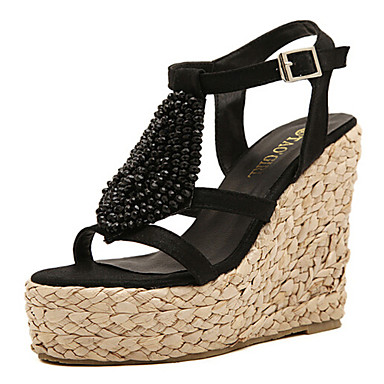 Women's Shoes Wedge Heel Wedges Sandals Outdoor/Dress Black 3554595 ...