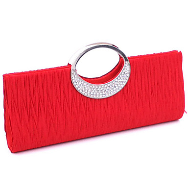 de Bolso Mano Rosa Bolso Noche de Satén Concha Blanco qq1UHwRx