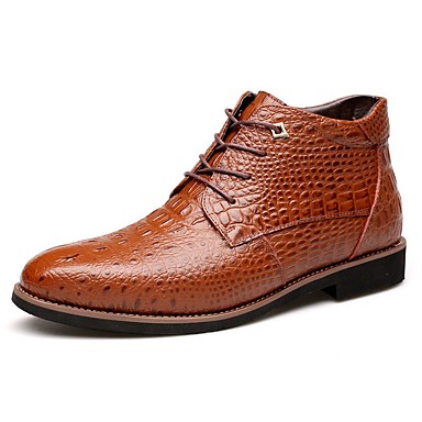 Men's Shoes Leather / Fur Fall / Winter Comfort / Fashion Boots / Bootie Boots Walking Shoes Black / Brown Men's Shoes Leather / Fur Fall / Winter Comfort / Fashion Boots / Bootie Boots Walking Shoes Black / Brown
