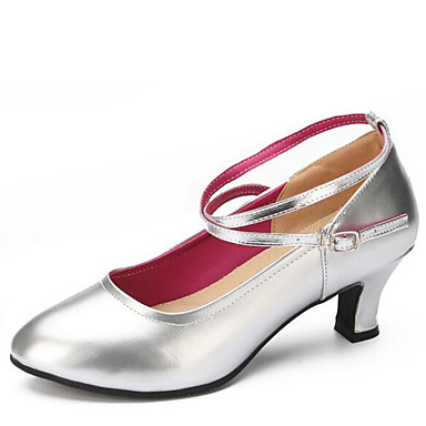 Women's Latin Shoes Leatherette Heel Chunky Heel Non Customizable Dance Shoes Black / Silver / Red / Indoor Women's Latin Shoes Leatherette Heel Chunky Heel Non Customizable Dance Shoes Black / Silver / Red / Indoor