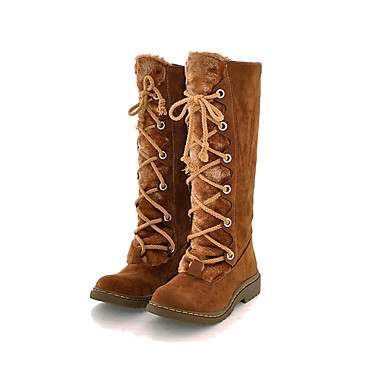 Nouveauté Daim La Automne Mollet Neige Mode De Bottes CBoredx