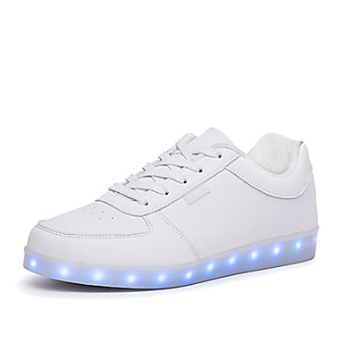 Unisex Shoes PU Spring Fall Light Up Shoes Comfort Sneakers Walking Shoes Flat Heel Round Toe LED Lace-up for Athletic Outdoor White Black Unisex Shoes PU Spring Fall Light Up Shoes Comfort Sneakers Walking Shoes Flat Heel Round Toe LED Lace-up for Athletic Outdoor White Black