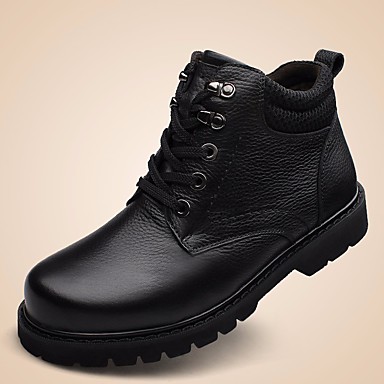 Men's Combat Boots Cowhide Fall / Winter Comfort Boots Booties / Ankle ...