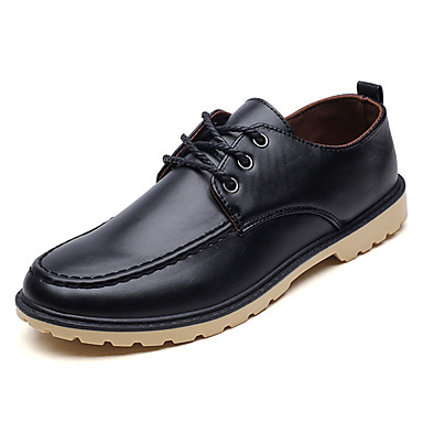 Men's Shoes PU Spring / Fall Comfort Oxfords Black / Brown Men's Shoes PU Spring / Fall Comfort Oxfords Black / Brown