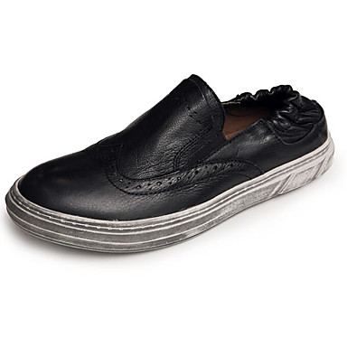 Men's Shoes Nappa Leather / Cowhide Fall / Winter Comfort Loafers & Slip-Ons White / Black Men's Shoes Nappa Leather / Cowhide Fall / Winter Comfort Loafers & Slip-Ons White / Black