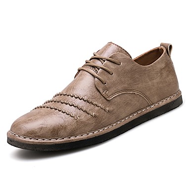 Men's Shoes PU(Polyurethane) Spring / Summer Comfort Sneakers Black / Red / Khaki Men's Shoes PU(Polyurethane) Spring / Summer Comfort Sneakers Black / Red / Khaki