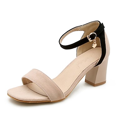Women's Shoes Nubuck leather Spring / Summer Slingback Heels Chunky Heel Beige / Army Green / Pink Women's Shoes Nubuck leather Spring / Summer Slingback Heels Chunky Heel Beige / Army Green / Pink