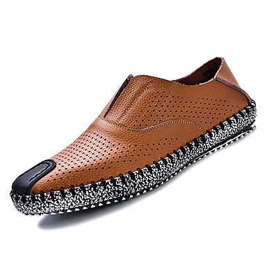 Men's Shoes Leather / Nappa Leather Summer Comfort Loafers & Slip-Ons White / Black / Brown Men's Shoes Leather / Nappa Leather Summer Comfort Loafers & Slip-Ons White / Black / Brown