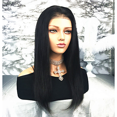 Remy Human Hair Lace Front Wig Brazilian Hair Straight Wig Natural