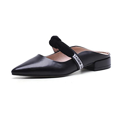 Women's Shoes Nappa Leather Spring Comfort Clogs & Mules Low Heel Black / Almond Women's Shoes Nappa Leather Spring Comfort Clogs & Mules Low Heel Black / Almond