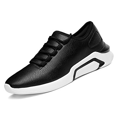 Men's Shoes PU(Polyurethane) Summer Comfort Sneakers White / Black Men's Shoes PU(Polyurethane) Summer Comfort Sneakers White / Black