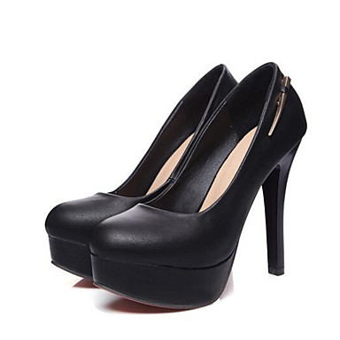 Women's Shoes PU(Polyurethane) Spring Comfort Heels Stiletto Heel White / Black Women's Shoes PU(Polyurethane) Spring Comfort Heels Stiletto Heel White / Black
