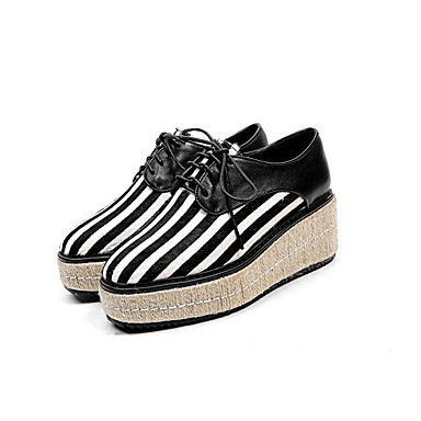 Women's Shoes Horse Hair / PU(Polyurethane) Spring / Fall Comfort Oxfords Creepers Black / Dark Brown Women's Shoes Horse Hair / PU(Polyurethane) Spring / Fall Comfort Oxfords Creepers Black / Dark Brown