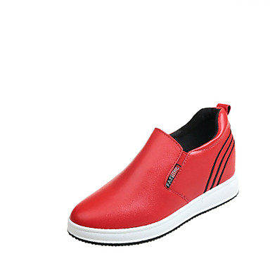 Women's Shoes PU(Polyurethane) Summer Comfort Sneakers Flat Heel Round Toe White / Black / Red Women's Shoes PU(Polyurethane) Summer Comfort Sneakers Flat Heel Round Toe White / Black / Red