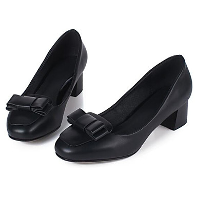 Women's Shoes PU(Polyurethane) Summer Basic Pump Heels Chunky Heel Closed Toe White / Black / Red Women's Shoes PU(Polyurethane) Summer Basic Pump Heels Chunky Heel Closed Toe White / Black / Red