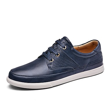 Men's Shoes Nappa Leather Spring / Fall Comfort Sneakers White / Brown / Blue Men's Shoes Nappa Leather Spring / Fall Comfort Sneakers White / Brown / Blue