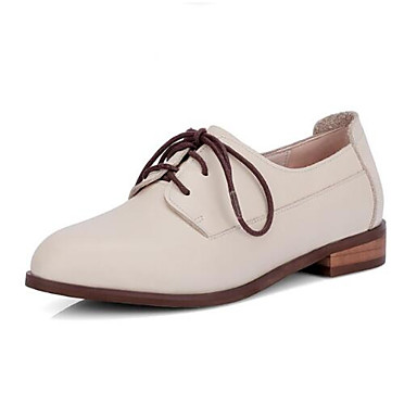 Women's Shoes Nappa Leather Spring / Summer Comfort Oxfords Flat Heel Closed Toe Almond Women's Shoes Nappa Leather Spring / Summer Comfort Oxfords Flat Heel Closed Toe Almond