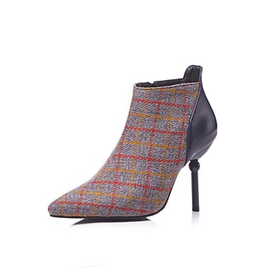 Women's Shoes PU(Polyurethane) Fall & Winter Fashion Boots Boots Stiletto Heel Booties / Ankle Boots Brown / Royal Blue Women's Shoes PU(Polyurethane) Fall & Winter Fashion Boots Boots Stiletto Heel Booties / Ankle Boots Brown / Royal Blue