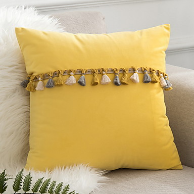 3 Pcs Velvet Pillow Cover Insert Solid Colored Modern Throw