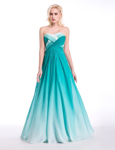 Formal Evening Dress - Color Gradient Ball Gown Sweetheart Floor-length ...