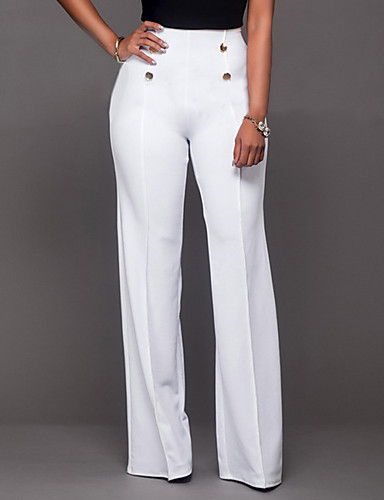 Women's Bootcut / Chinos Pants - Solid Colored Formal Style High Rise ...